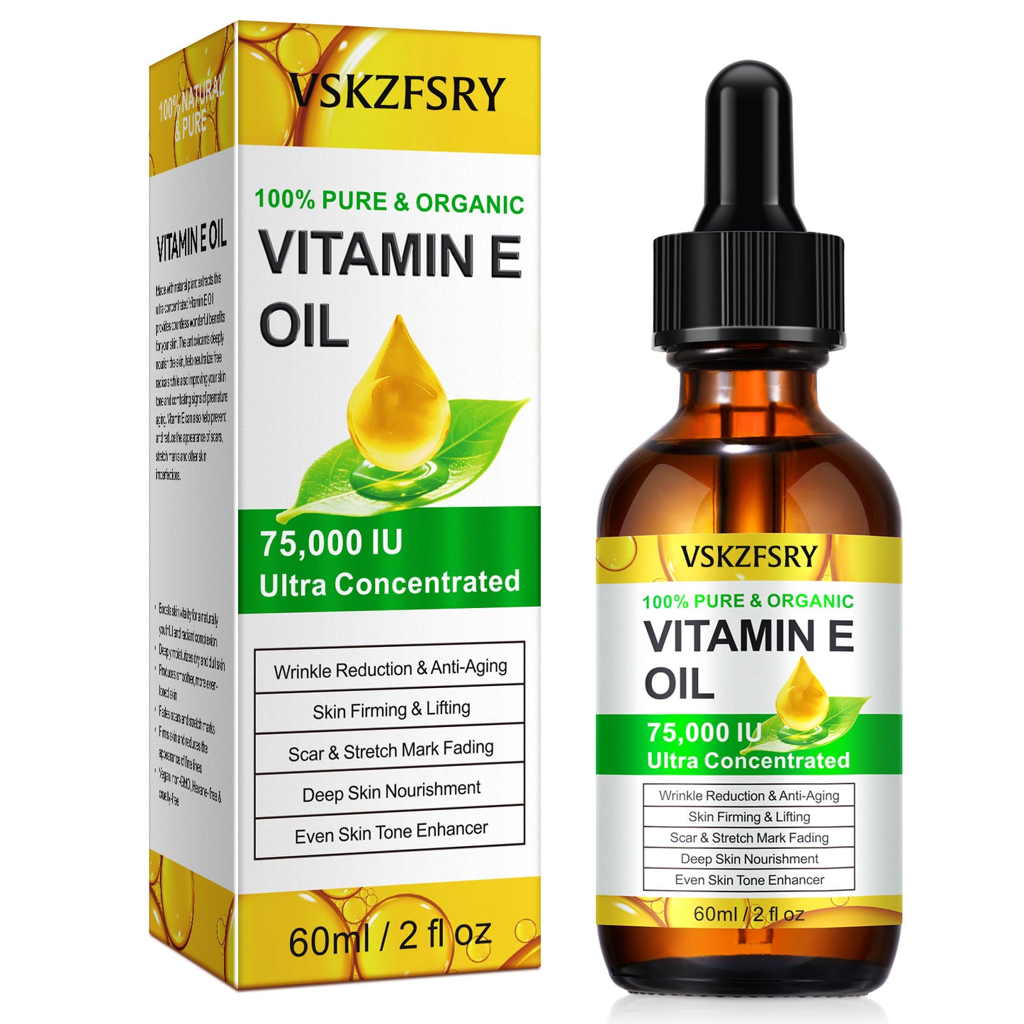 VSKZFSRY 100% PURE & ORGANIC VITAMIN E OIL