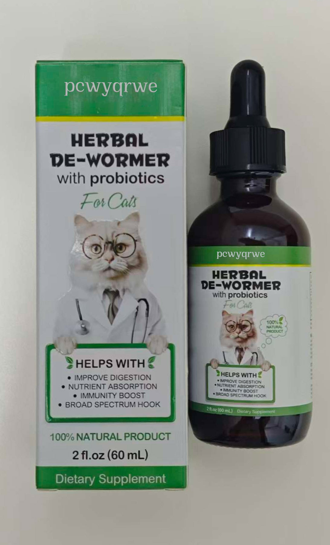 pcwyqrwe HERBAL DE-WORMER with probiotics For Cats