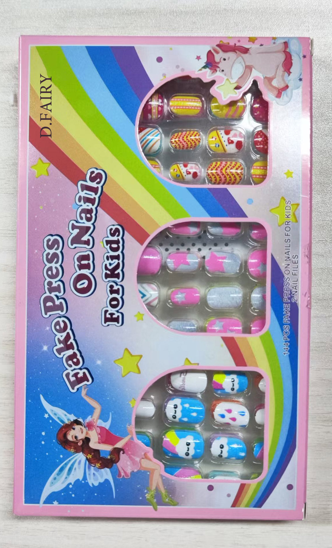 D.FAIRY Fake Press on Naiis For Kids