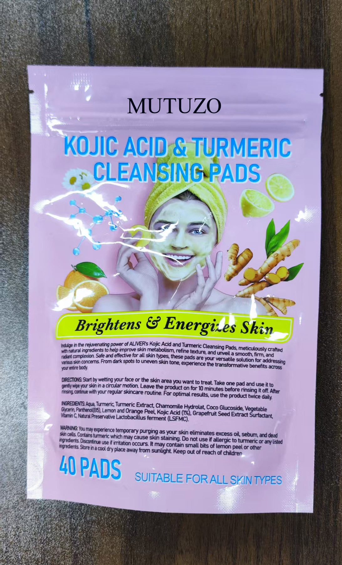 MUTUZO KOJIC ACID & TURMERIC CLEANSING PADS