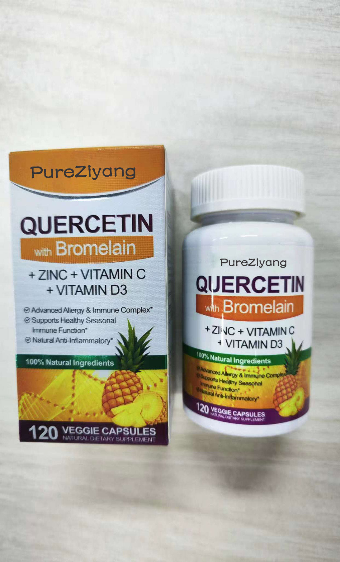PureZiyang Quercetin With Bromelain Veggie Capsules