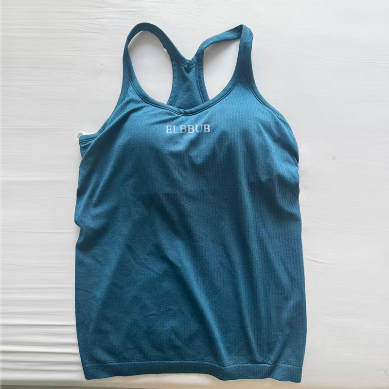 ELBBUB Women Slim Fit Camisole Tank Top, Sleeveless Spaghetti Strap Basic Cami Shirt for Daily Yoga Layering
