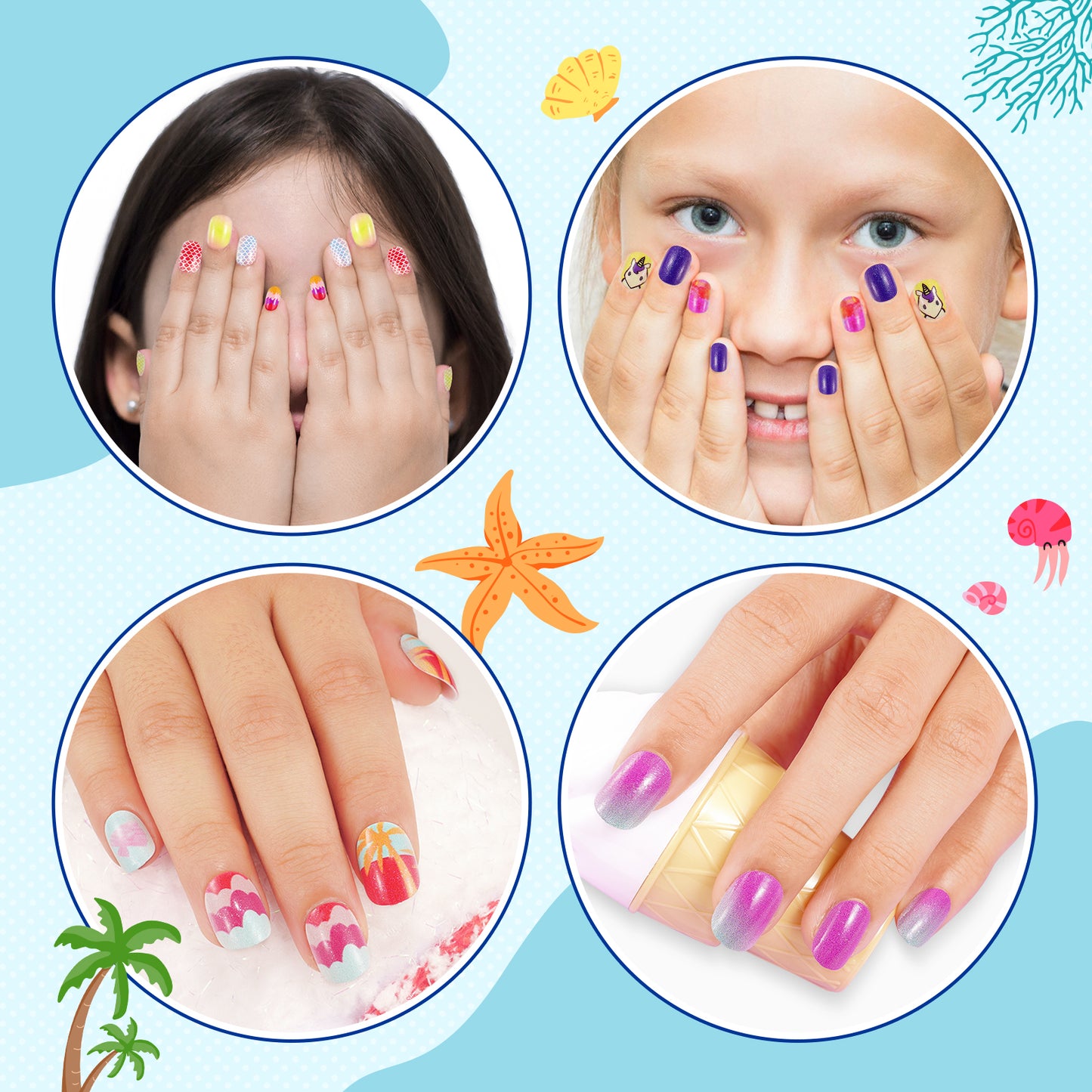 D.FAIRY Fake Press on Naiis For Kids
